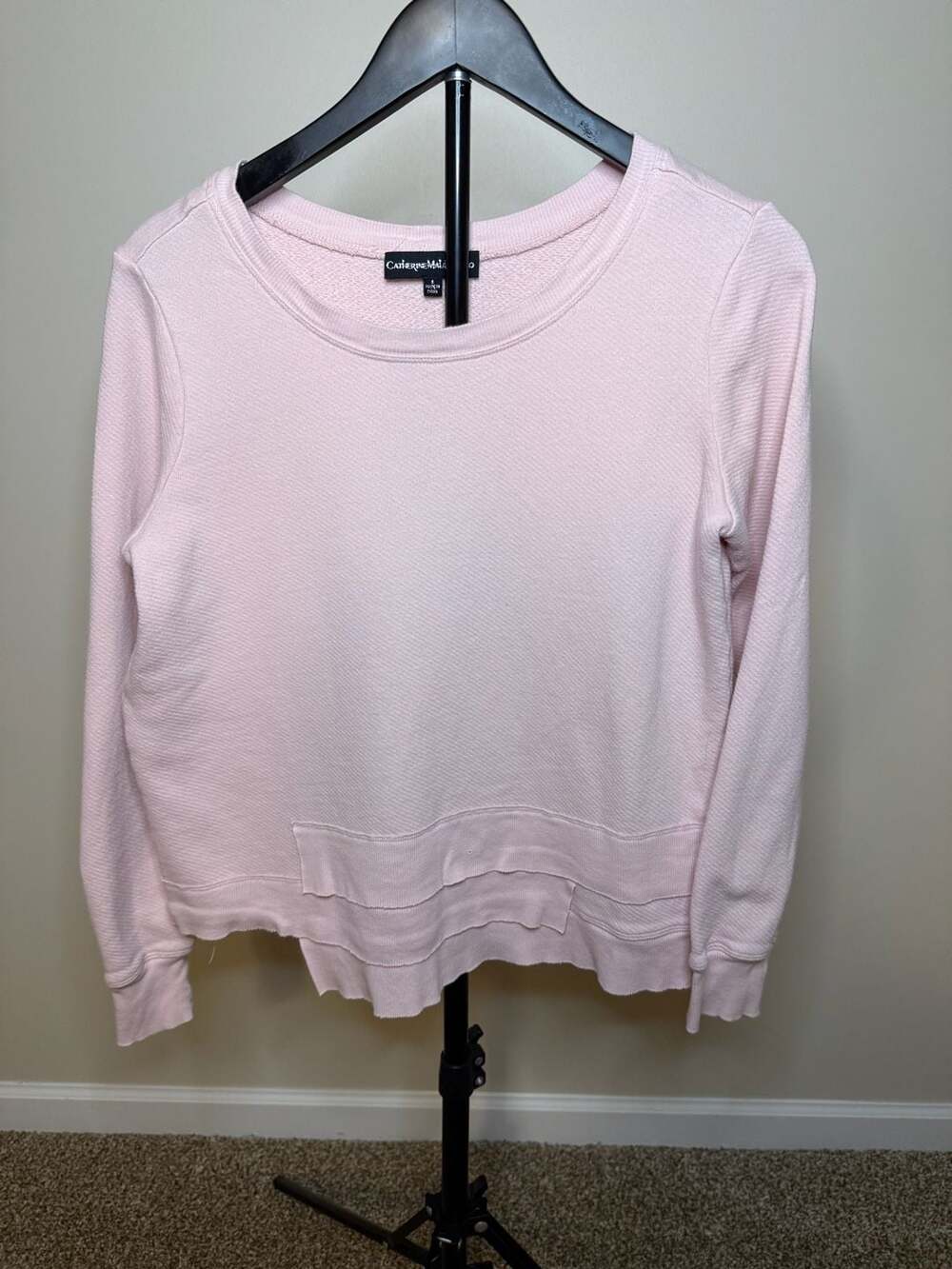 Catherine Malandrino Pink Layered Raw Hem Sweatshirt